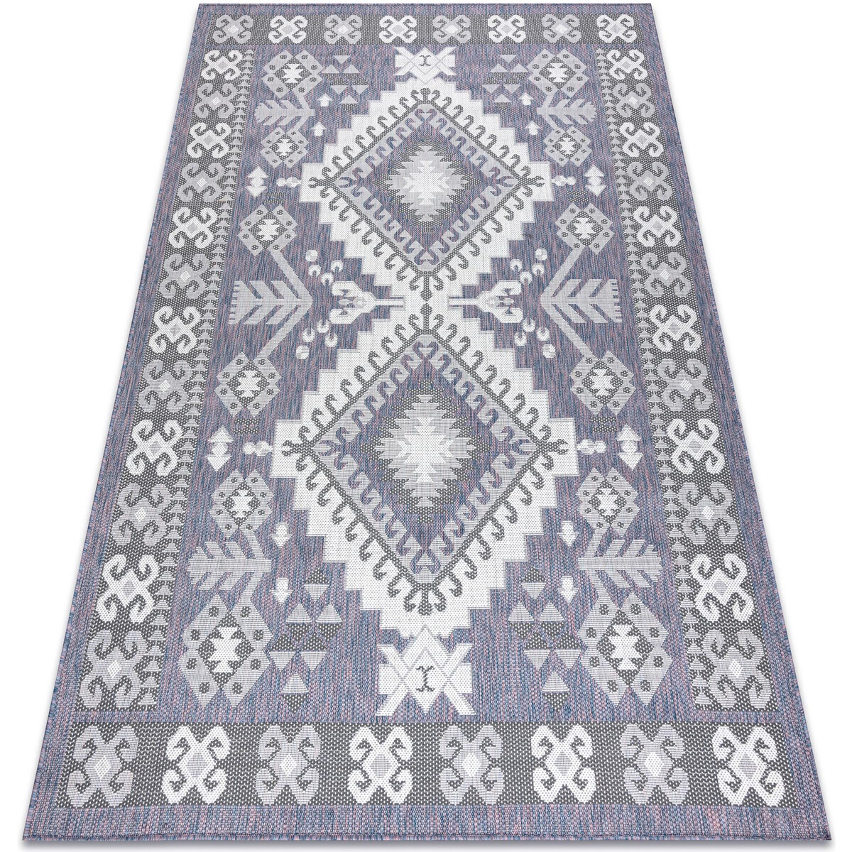 Rugsx  Koberec SISAL SION aztécký 3007 ploché tkaní 80x150 cm  Modrá