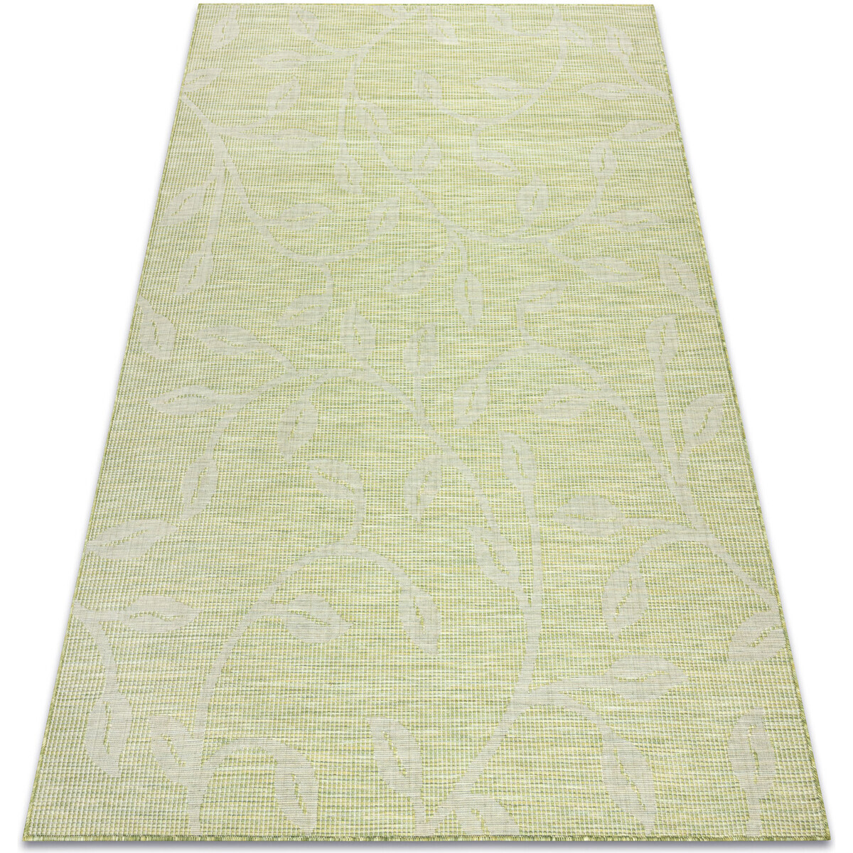 Rugsx  Koberec SISAL PATIO 3045 listy ploché tkaní 155x220 cm  Zelená