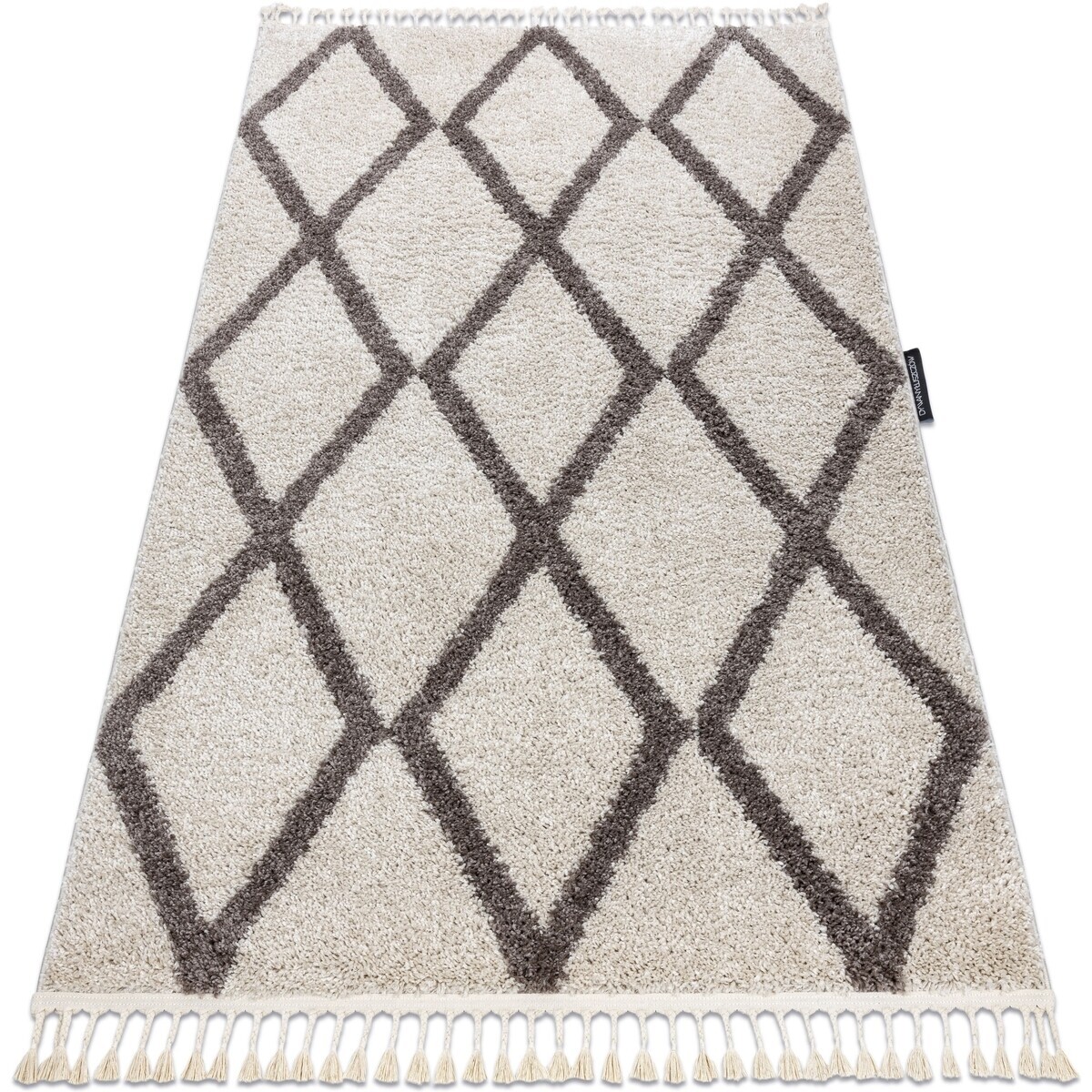Rugsx  Koberec BERBER TROIK, krémový - střapce, Maroko 120x170 cm  Béžová