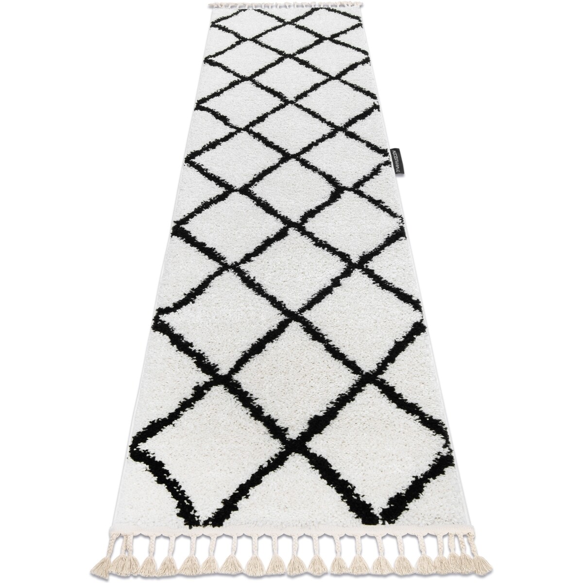 Rugsx  Běhoun BERBER CROSS, bílá - střapce, do 70x250 cm  Bílá