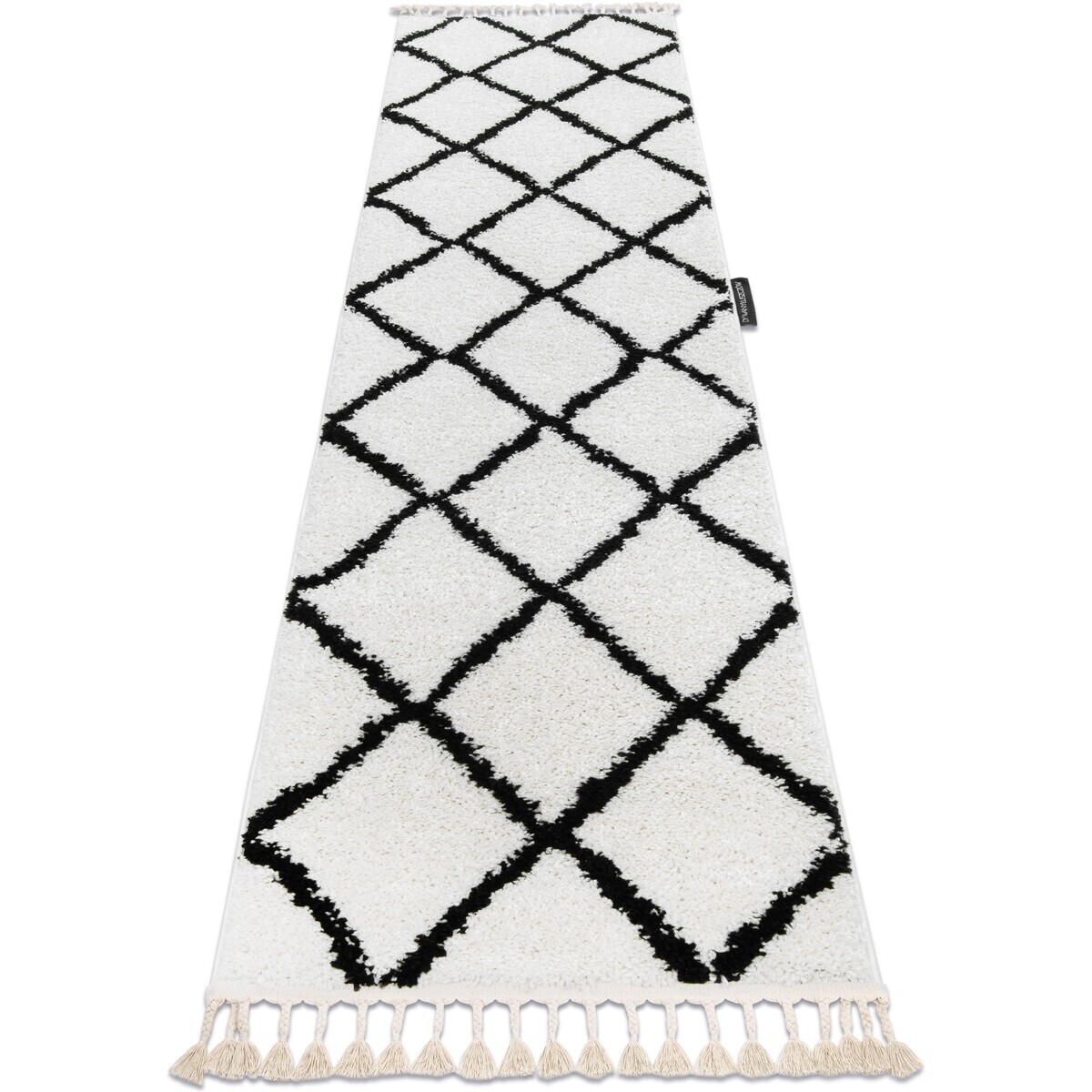 Rugsx  Běhoun BERBER CROSS, bílá - střapce, do 80x300 cm  Bílá