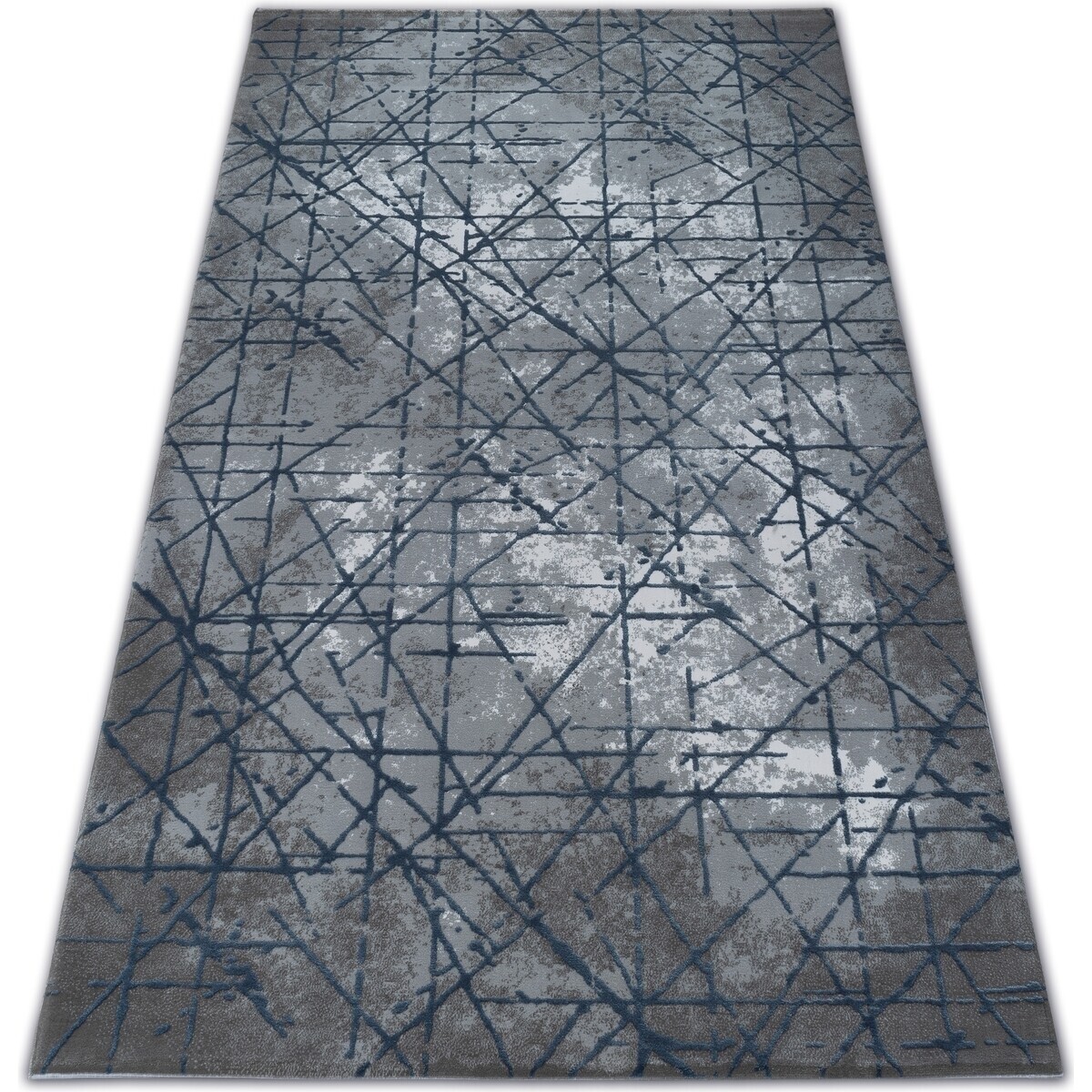 Rugsx  Koberec AKRYL VALENCIA 3949 INDUSTRIAL šedá / 80x150 cm  Modrá