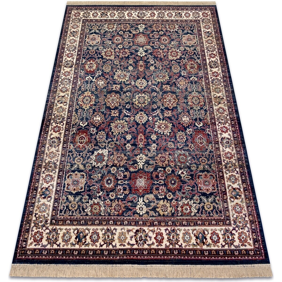 Rugsx  Koberec WINDSOR 22991 ORNAMENT, RÁM, Střapce, tm 60x100 cm  Modrá