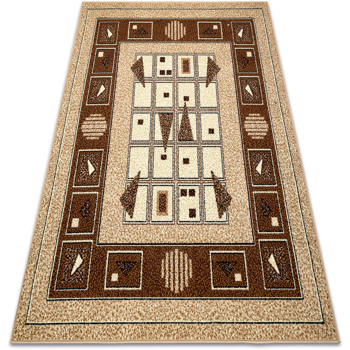 Rugsx  Koberec BCF Morad DZETA geometrický, klasická - 60x110 cm  Béžová