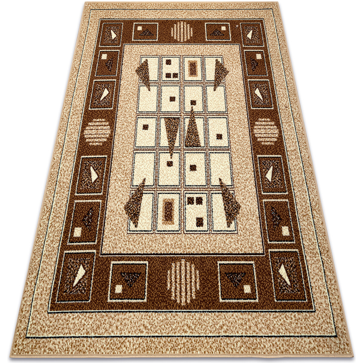 Rugsx  Koberec BCF Morad DZETA geometrický, klasická - 120x170 cm  Béžová