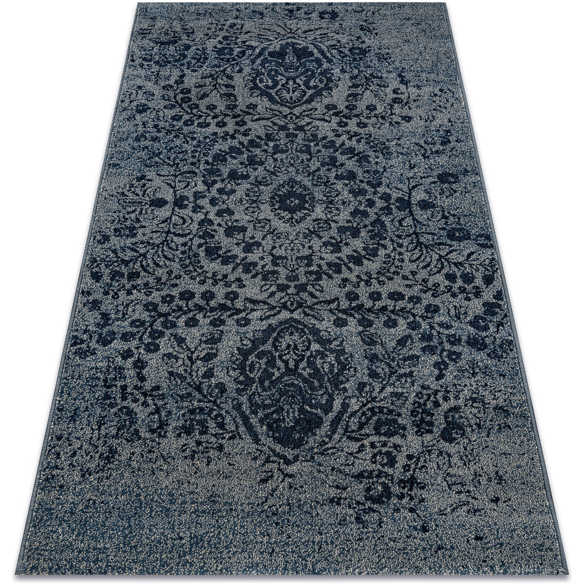 Rugsx  Koberec Vlna JADE 45008/903 Ozdoba tmavě modré 67x130 cm  Modrá