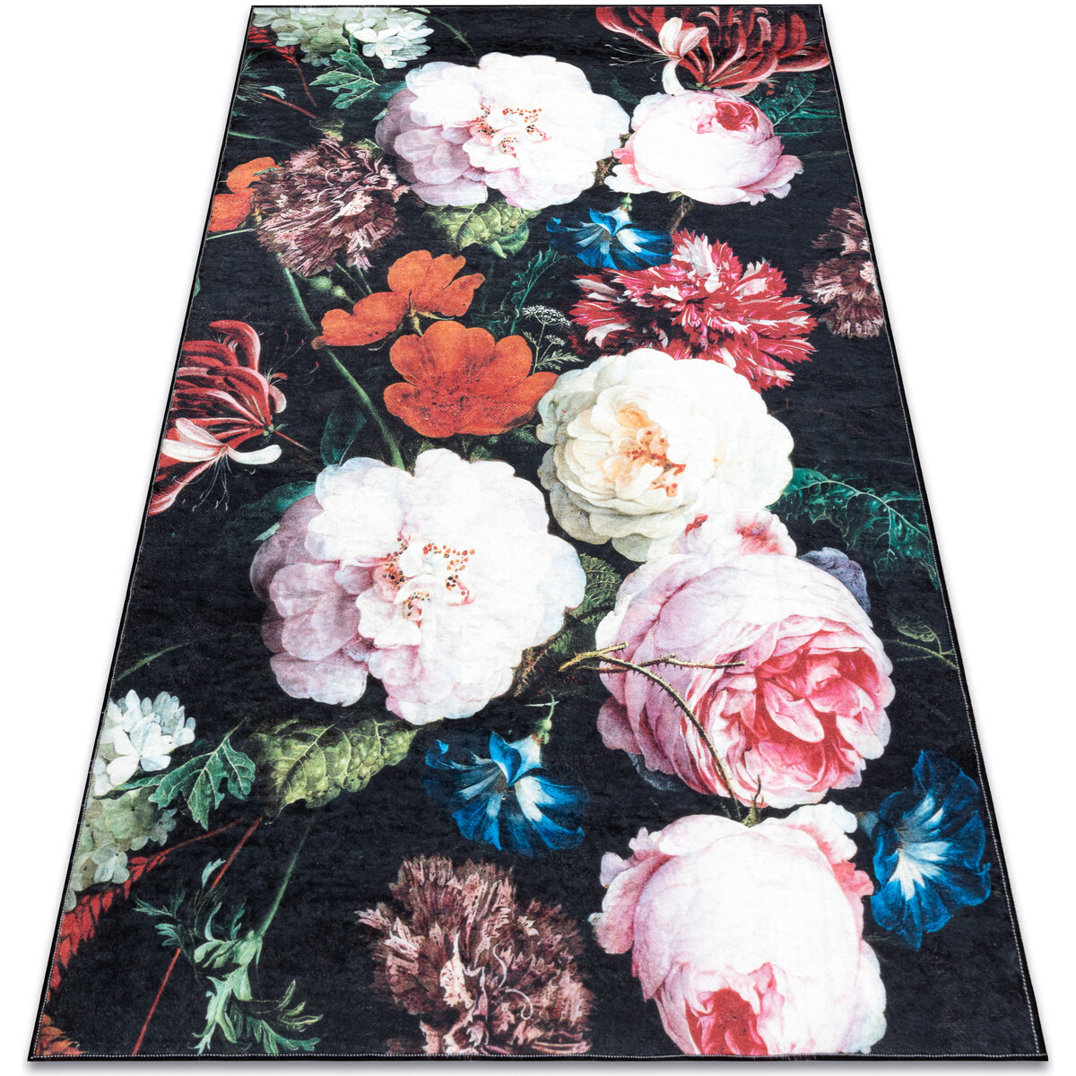 Rugsx  ANDRE mycí kobereček 1629 květiny vintage proti 160x220 cm  Černá