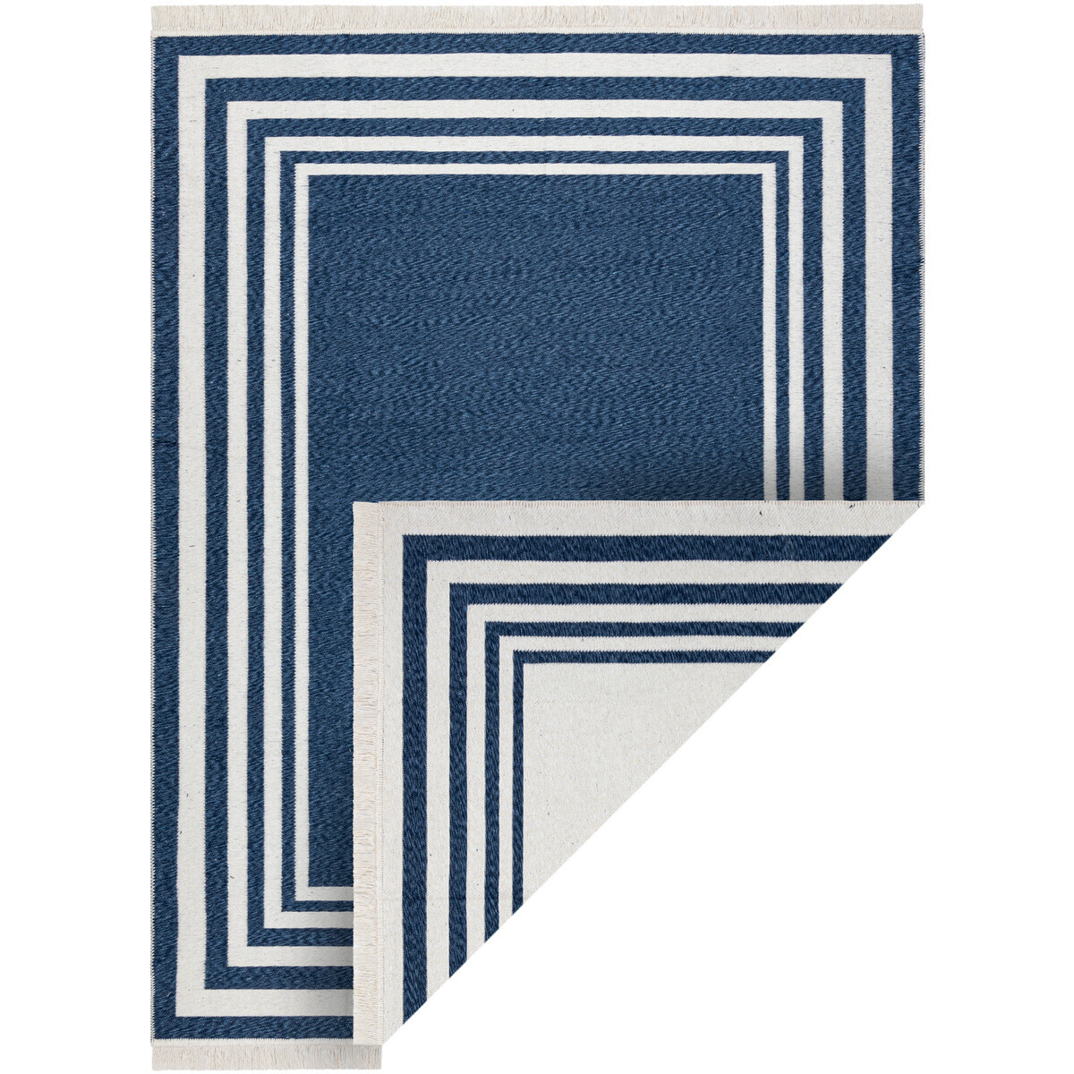 Rugsx  Koberec TWIN 22990 Vzor rámu, bavlna, oboustrannà80x300 cm  Modrá