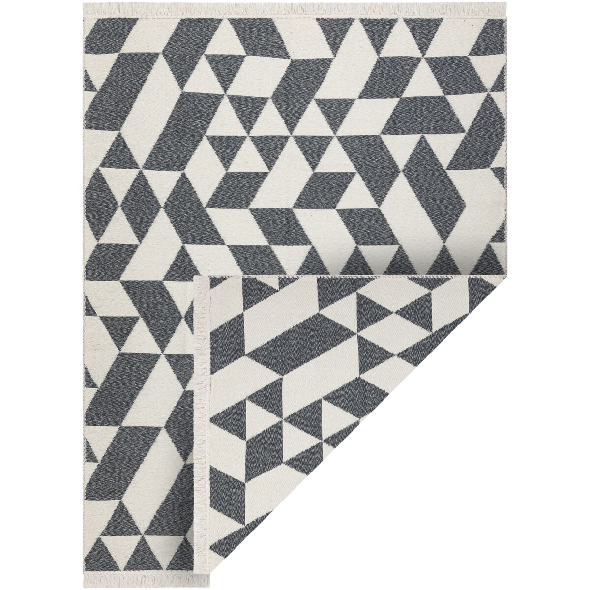 Rugsx  Koberec TWIN 22992 geometrická, bavlna, oboustran 200x290 cm  Černá