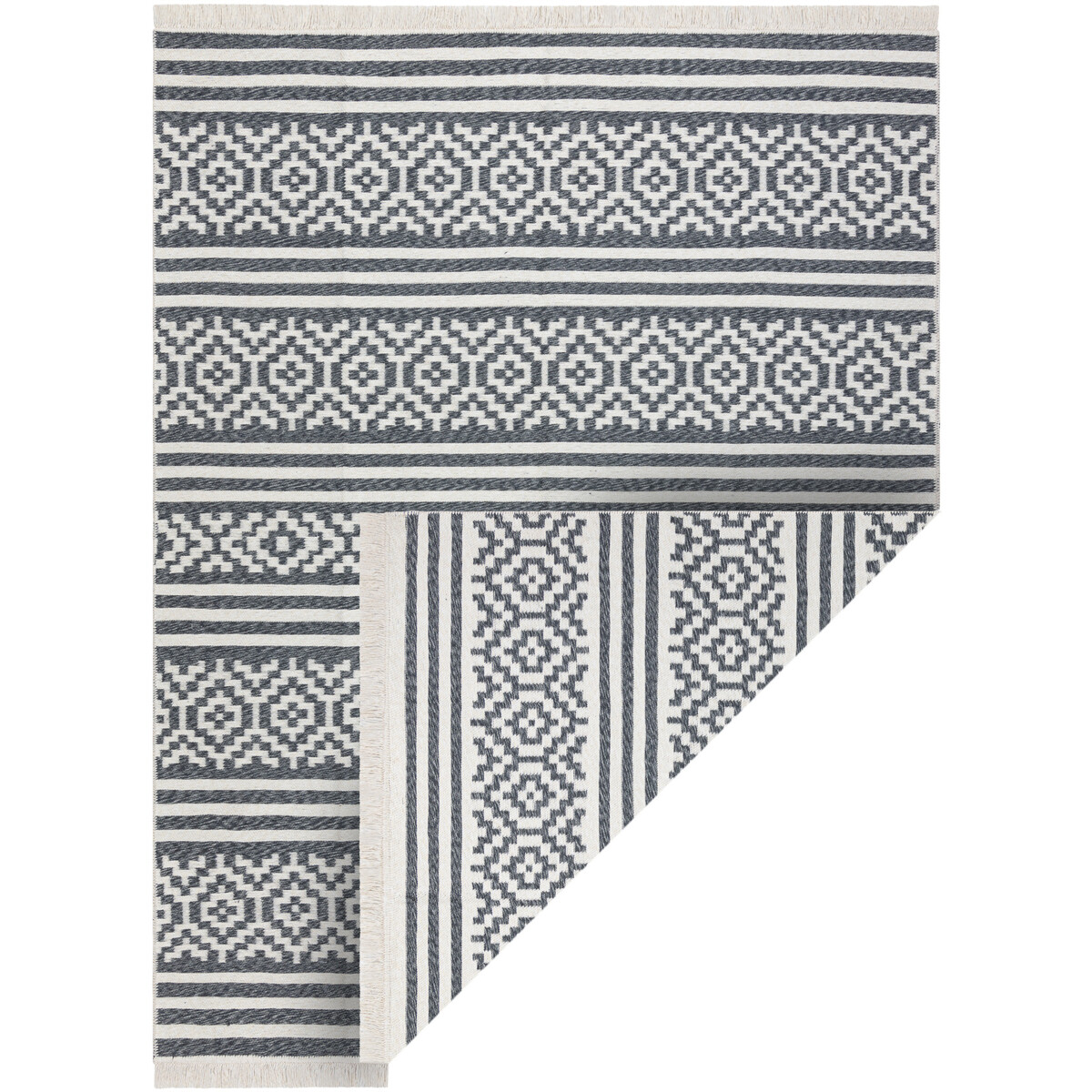 Rugsx  Koberec TWIN 22996 geometrická, pruhy bavlna, obo 80x150 cm  Černá
