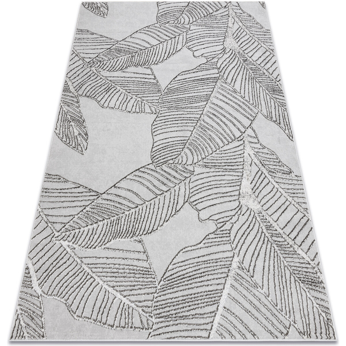 Rugsx  Koberec LIRA E1482 Listy, strukturální, moderní 120x170 cm  Šedá