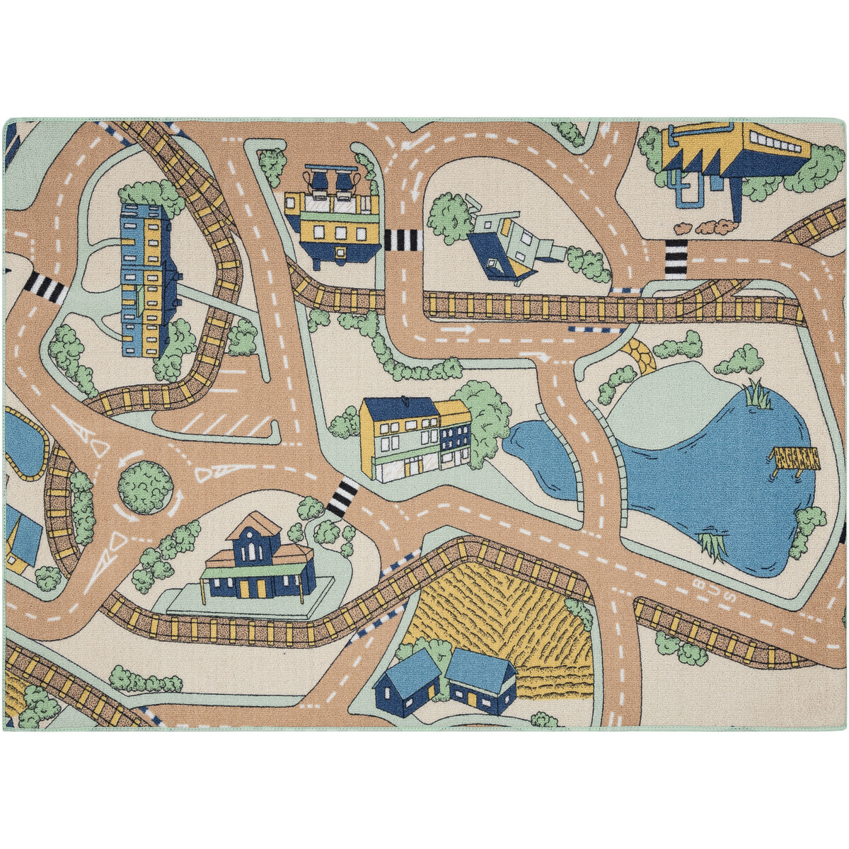 Rugsx  REBEL ROADS KOBEREC Playtime 32 Městečko, protis 95x133 cm  Béžová
