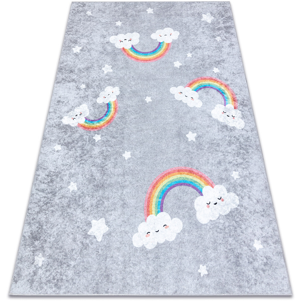 Rugsx  JUNIOR 52063.801 mycí kobereček Duha, mraky pro 80x150 cm  Šedá
