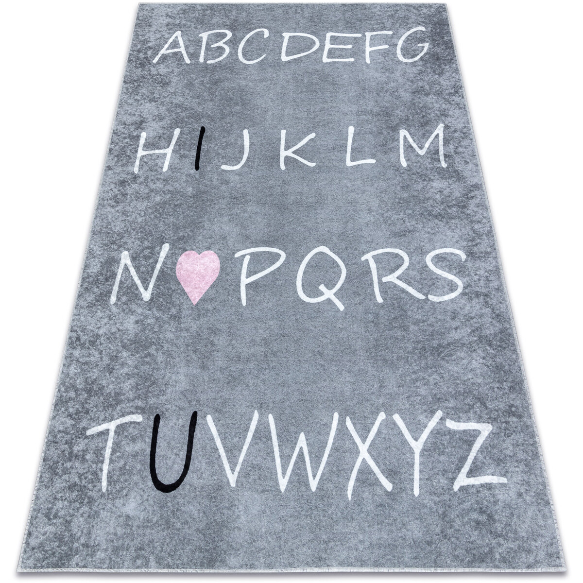 Rugsx  JUNIOR 52106.801 mycí kobereček Abeceda pro dět 120x170 cm  Šedá