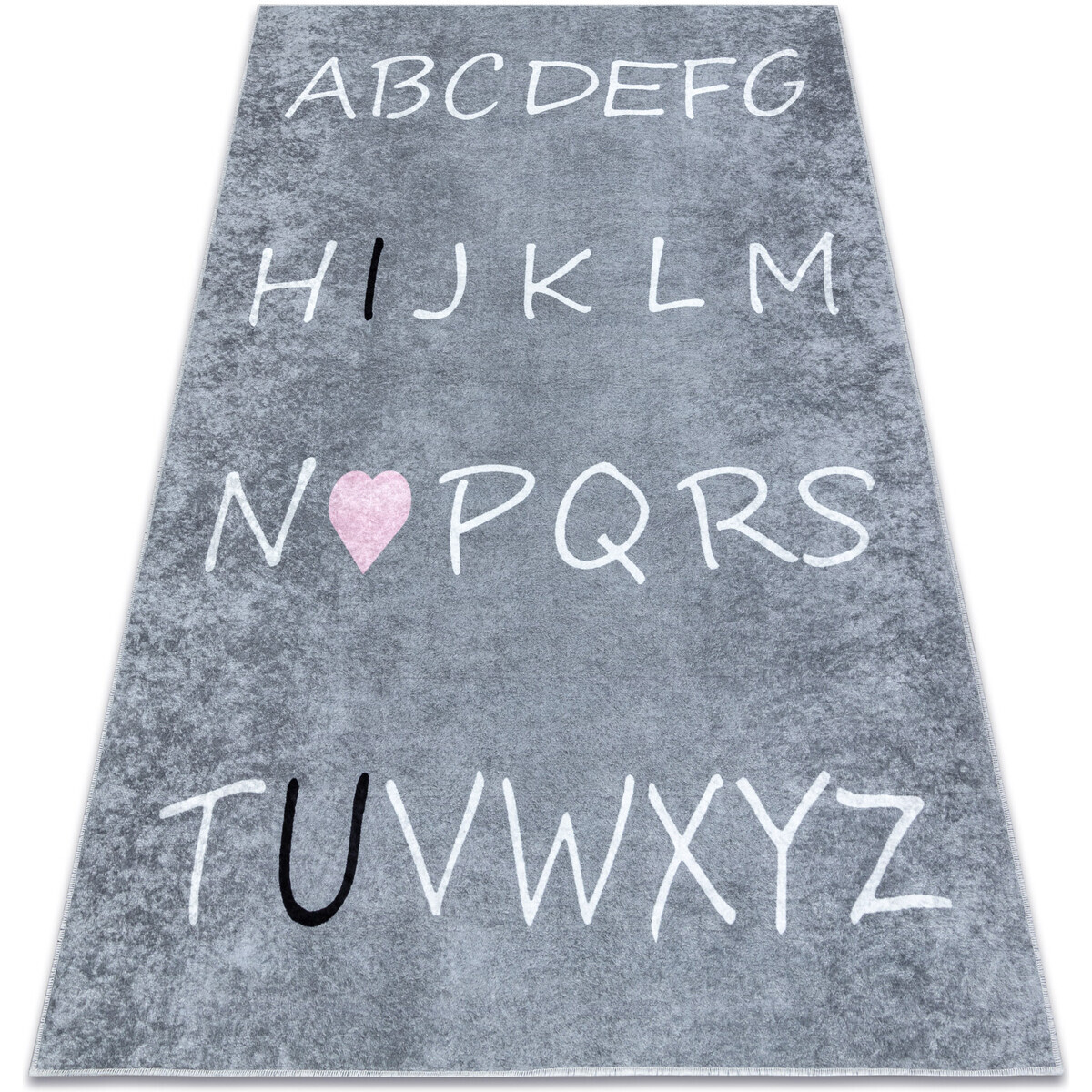 Rugsx  JUNIOR 52106.801 mycí kobereček Abeceda pro dět 160x220 cm  Šedá