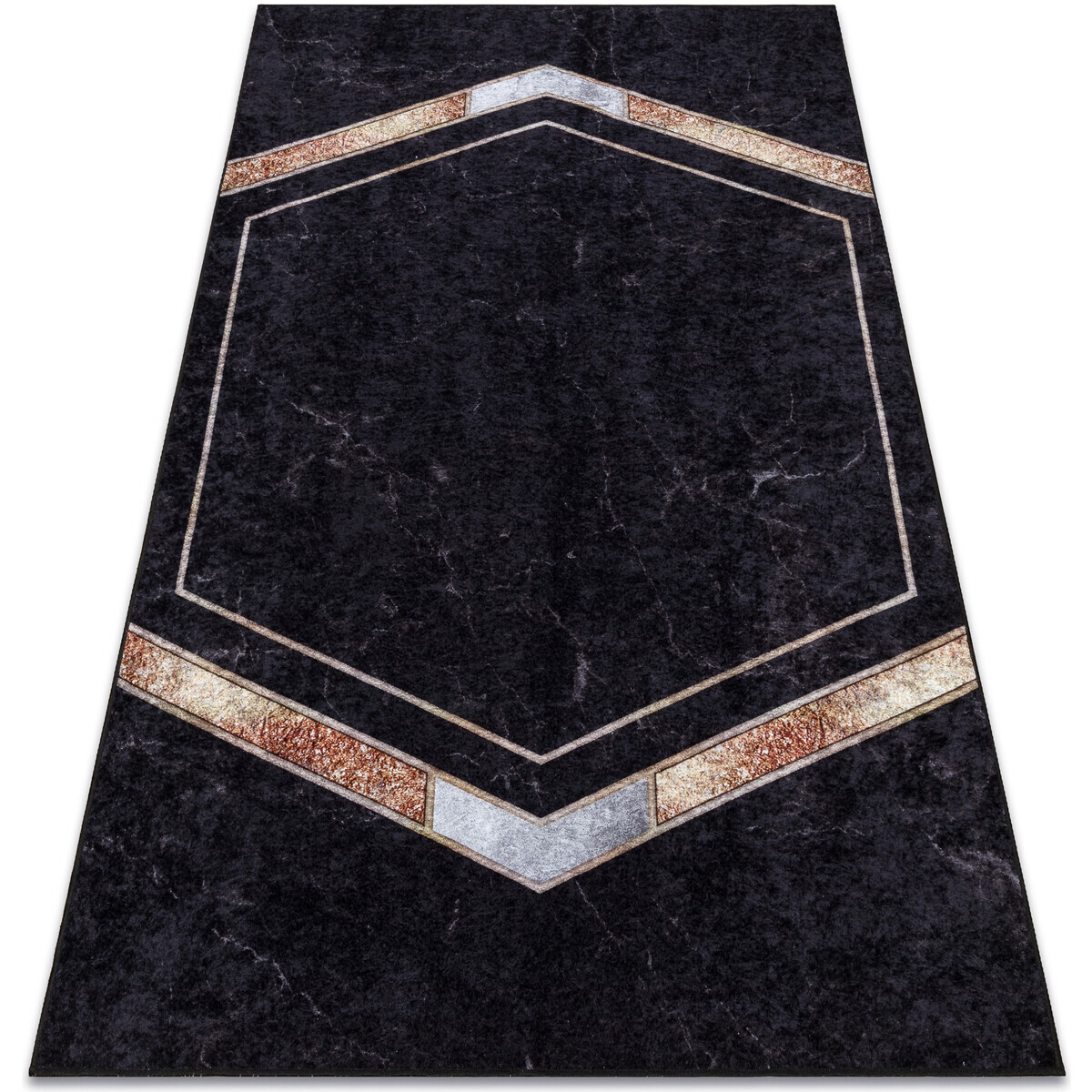 Rugsx  MIRO 52025.802 mycí kobereček Mramor, geometrick 120x170 cm  Černá