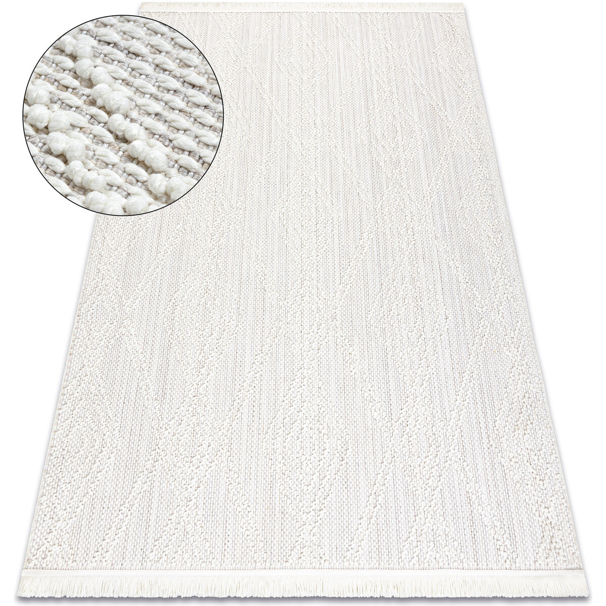 Rugsx  Koberec NANO EN14A Diamanty, smyčkový, plošně  140x190 cm  Bílá
