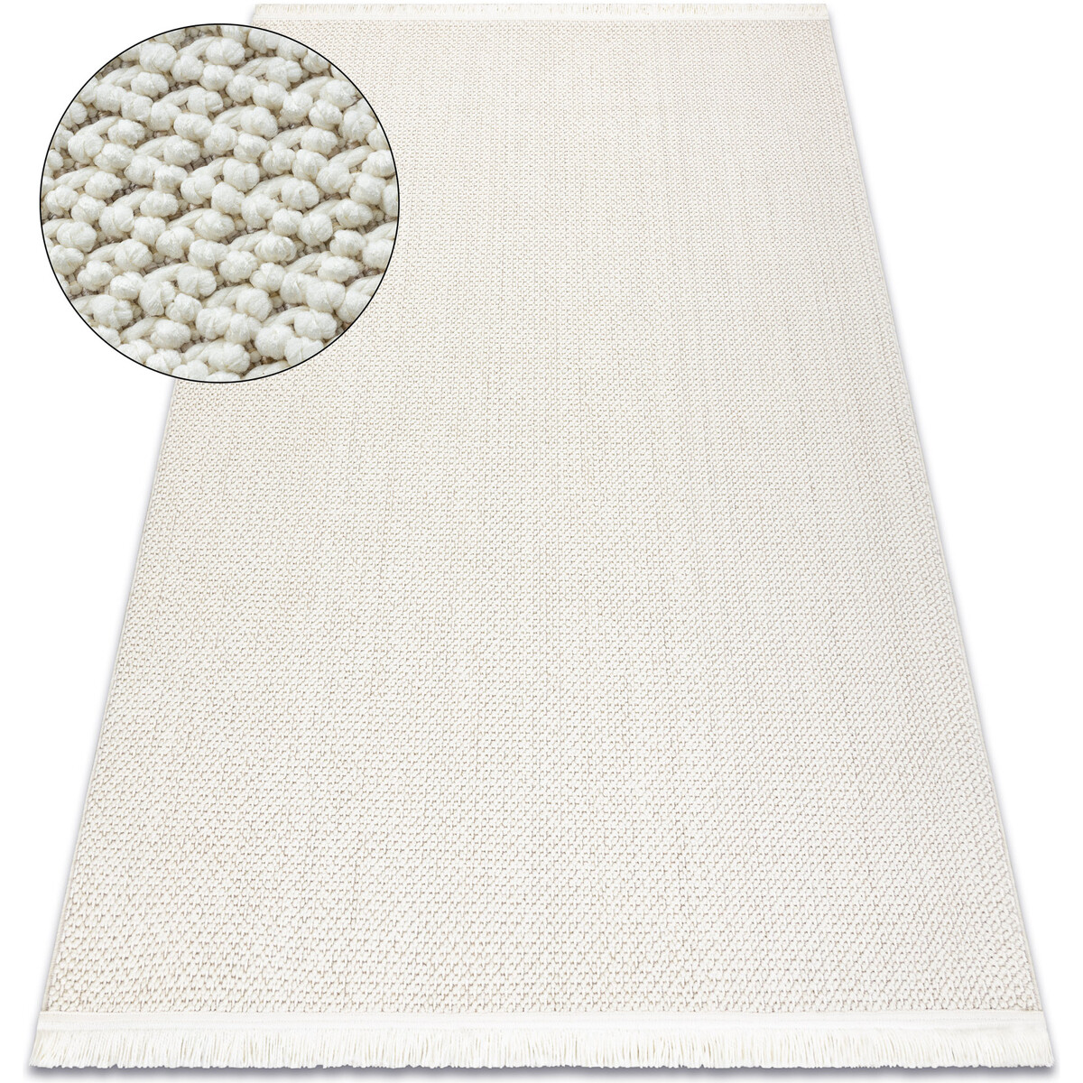 Rugsx  Koberec NANO FH92A Jednobarevný, smyčkový, ploŠ120x170 cm  Bílá