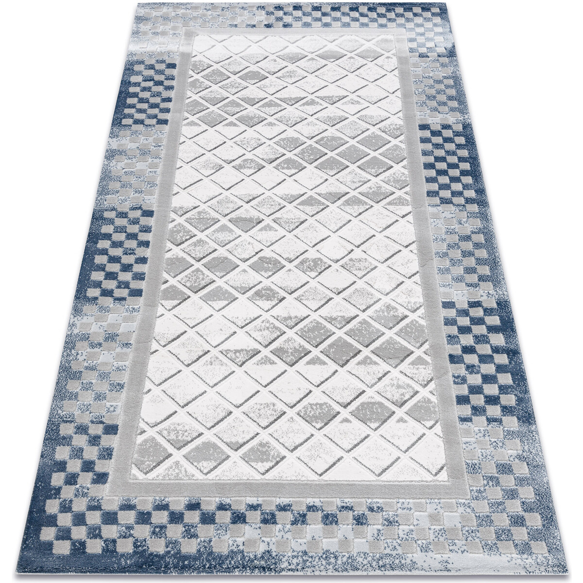 Rugsx  Koberec AKRYL VALS 103 Geometrický, vzor rámu 80x100 cm  Šedá
