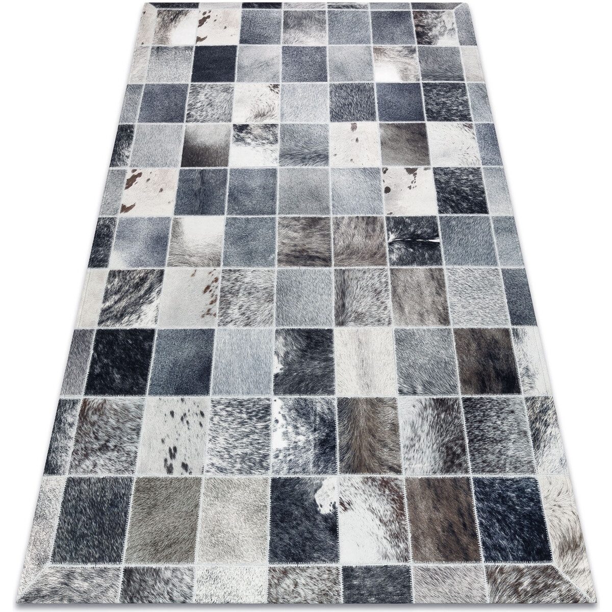 Rugsx  Koberec PATCHWORK 21716 šedá - Hovězí kůže 120x170 cm  Šedá