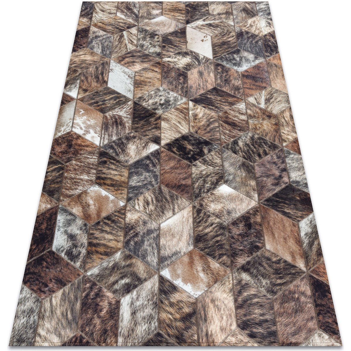 Rugsx  Koberec PATCHWORK 21715 hnědá - Hovězí kůže, 160x230 cm  Hnědá