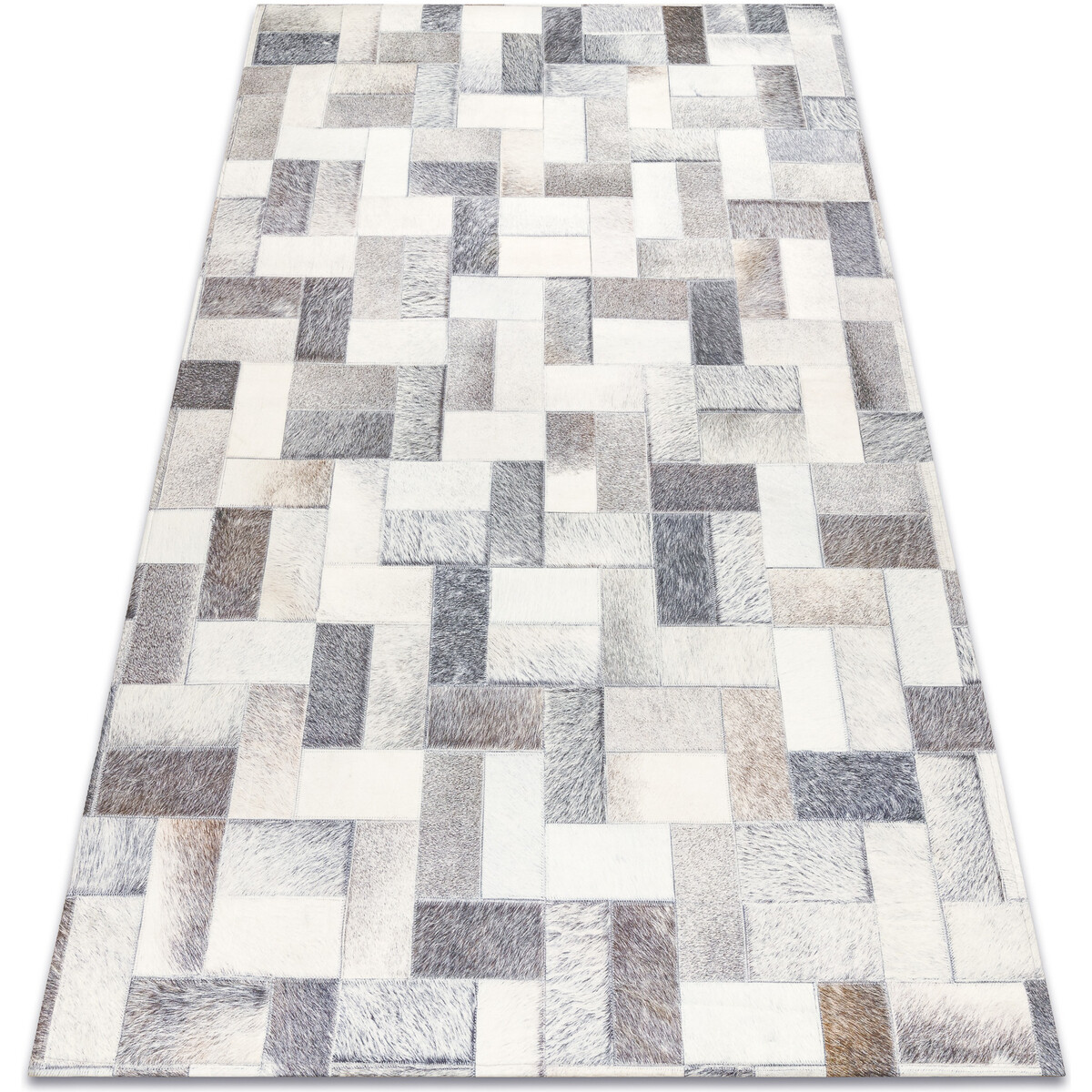 Rugsx  Koberec PATCHWORK 21723 šedý - Hovězí kůže, 120x170 cm  Šedá