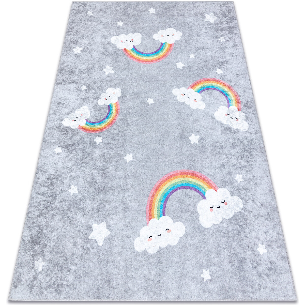 Rugsx  JUNIOR 52063.801 mycí kobereček Duha, mraky pro 140x190 cm  Šedá