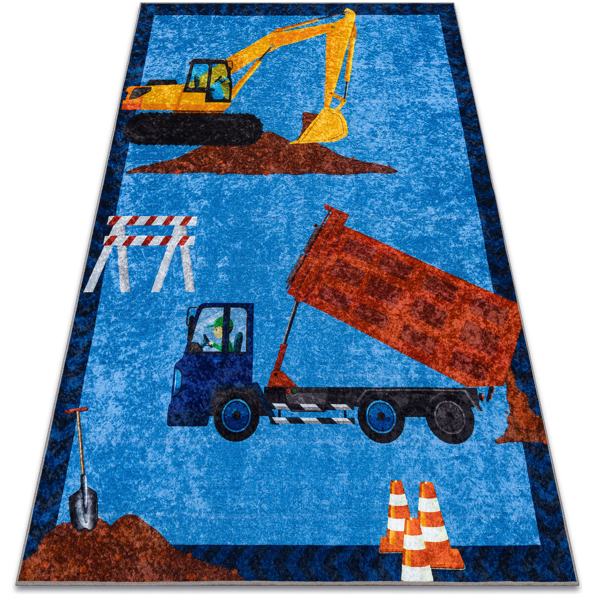 Rugsx  JUNIOR 51827.803 mycí kobereček Nákladní auto, 200x290 cm  Modrá