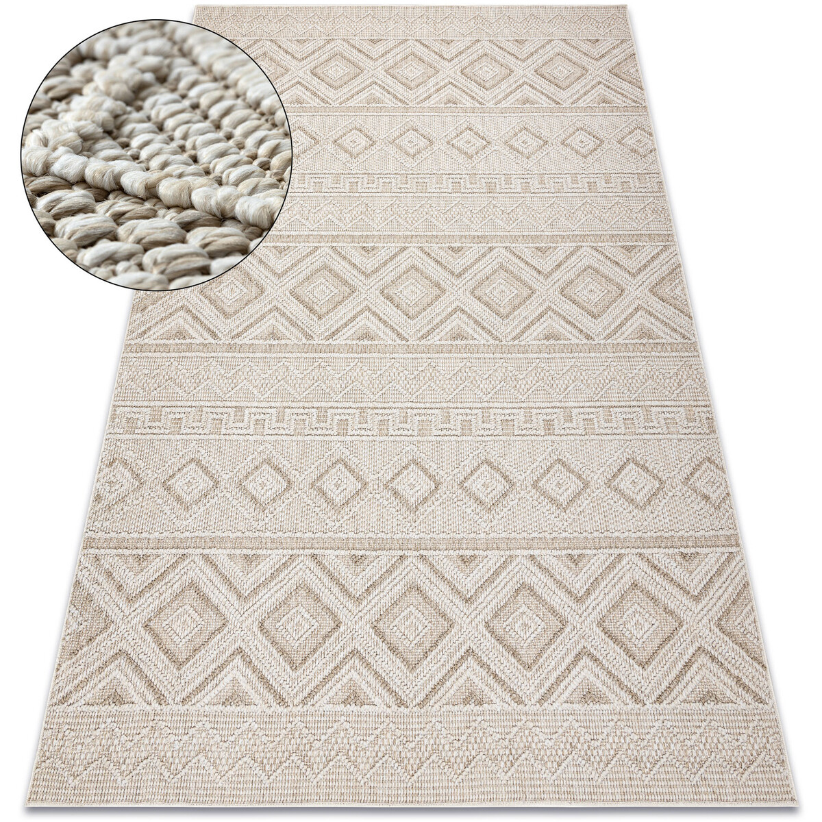 Rugsx  Koberec JERSEY 19234 béžový - kosočtverce, str 120x170 cm  Béžová