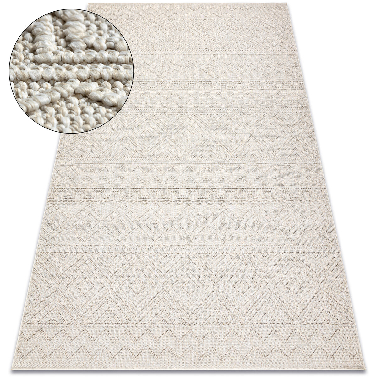Rugsx  Koberec JERSEY 19234 krémový - kosočtverce, str 120x170 cm  Béžová