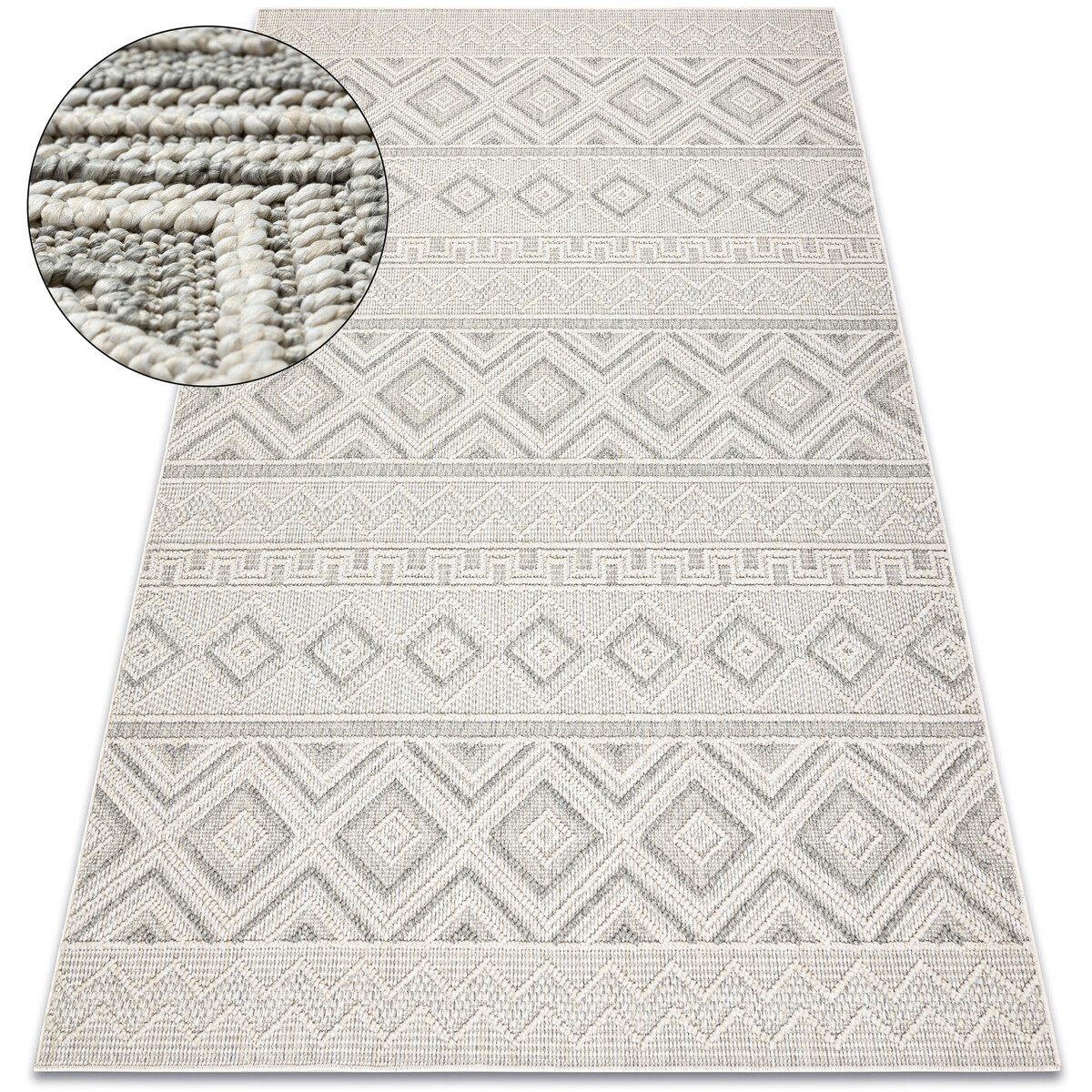 Rugsx  Koberec JERSEY 19234 šedý - kosočtverce, strukt 120x170 cm  Šedá