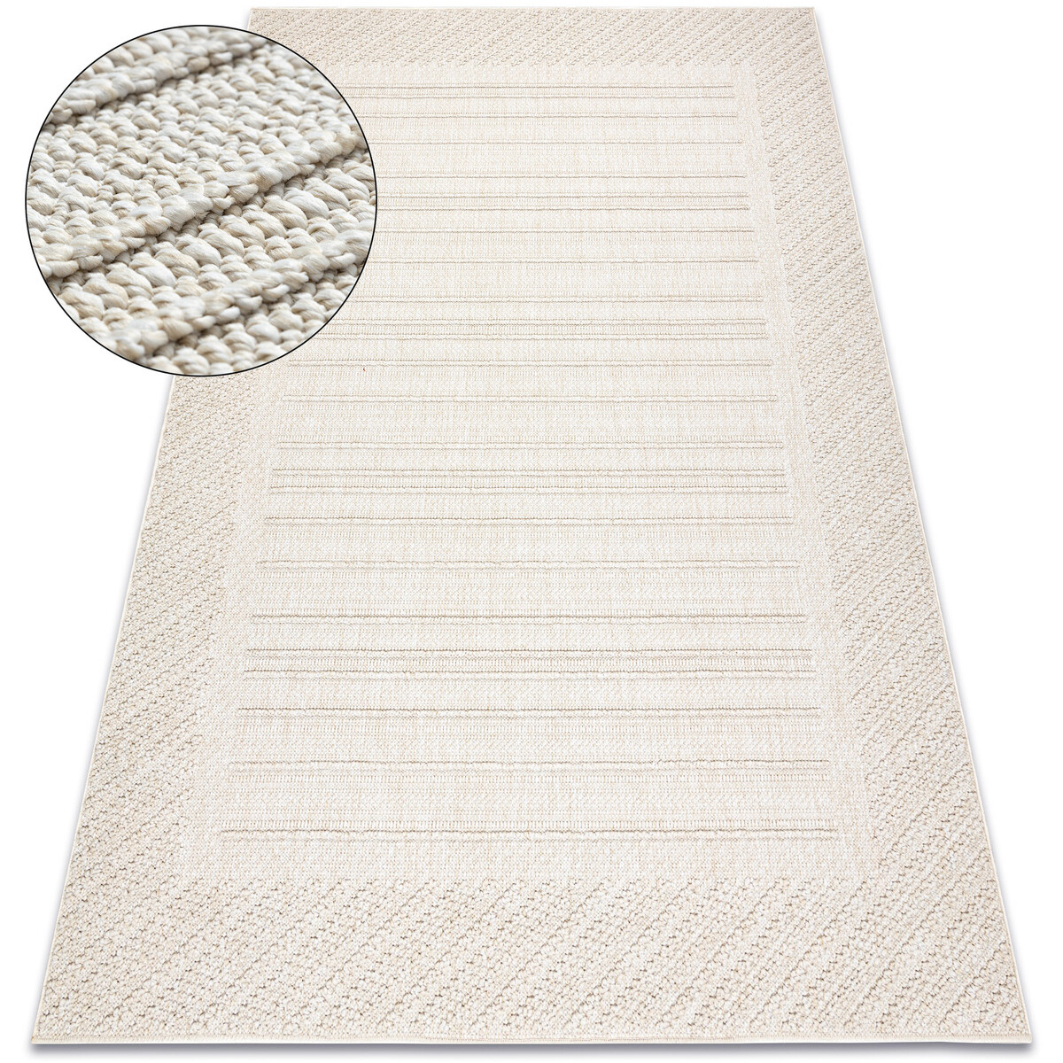 Rugsx  Koberec JERSEY 19261 krémový - Rám, strukturál 140x190 cm  Béžová