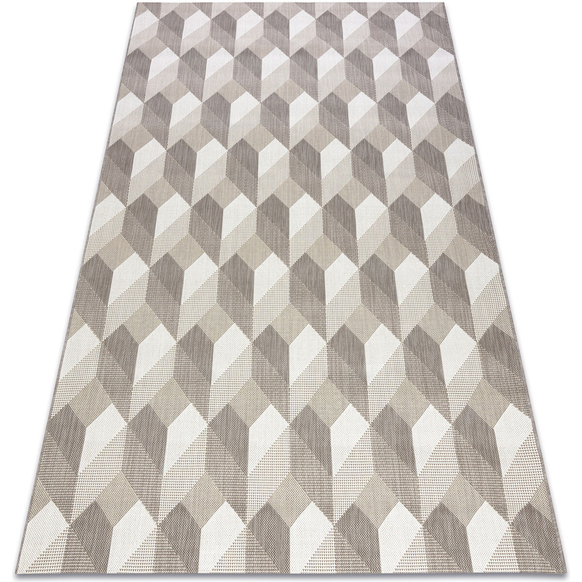 Rugsx  Koberec FLAT 48624/686 SISAL - 3d kostka 140x200 cm  Béžová