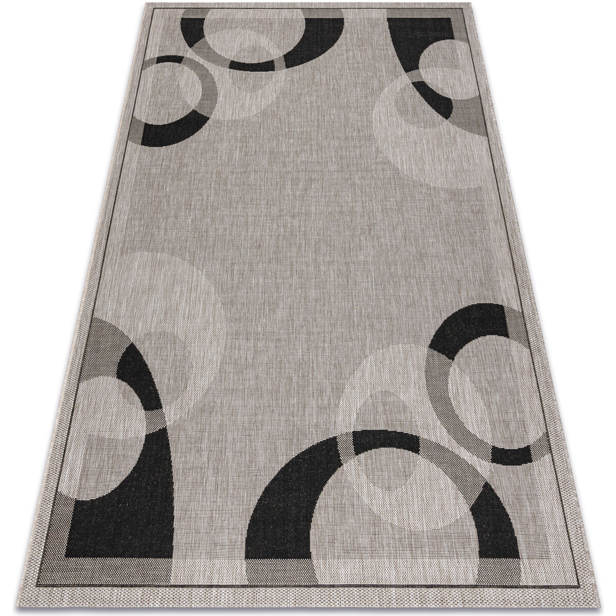 Rugsx  KOBEREC SISAL FLOORLUX 20078 stříbro / černý 80x150 cm  Šedá