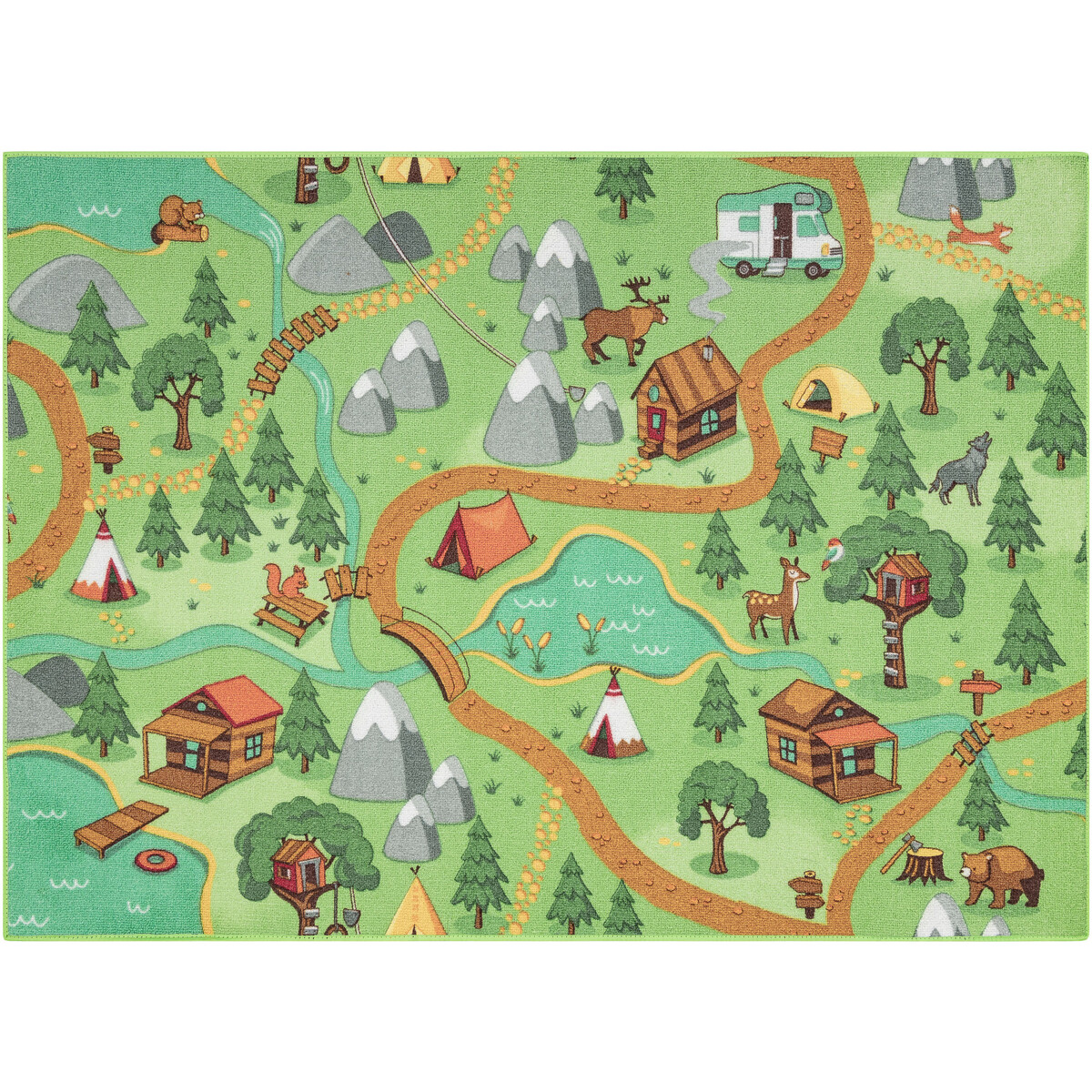 Rugsx  REBEL ROADS KOBEREC Wild life 90 Les, 140x200 cm  Zelená