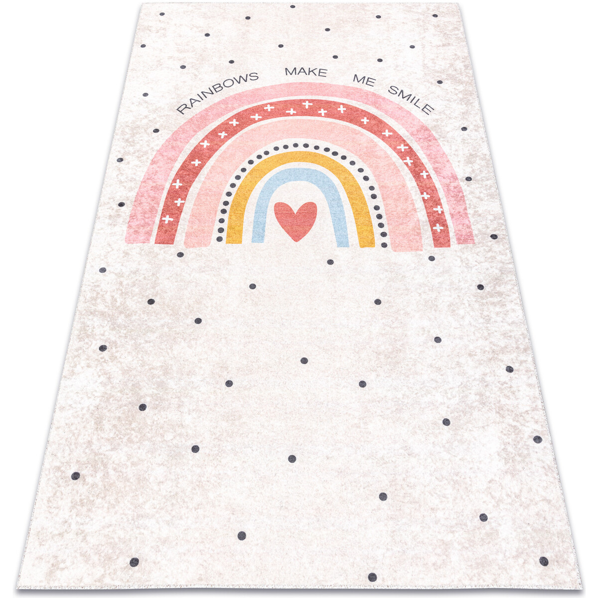 Rugsx  JUNIOR 51300.802 mycí kobereček Duha, tečky pro 160x220 cm  Béžová