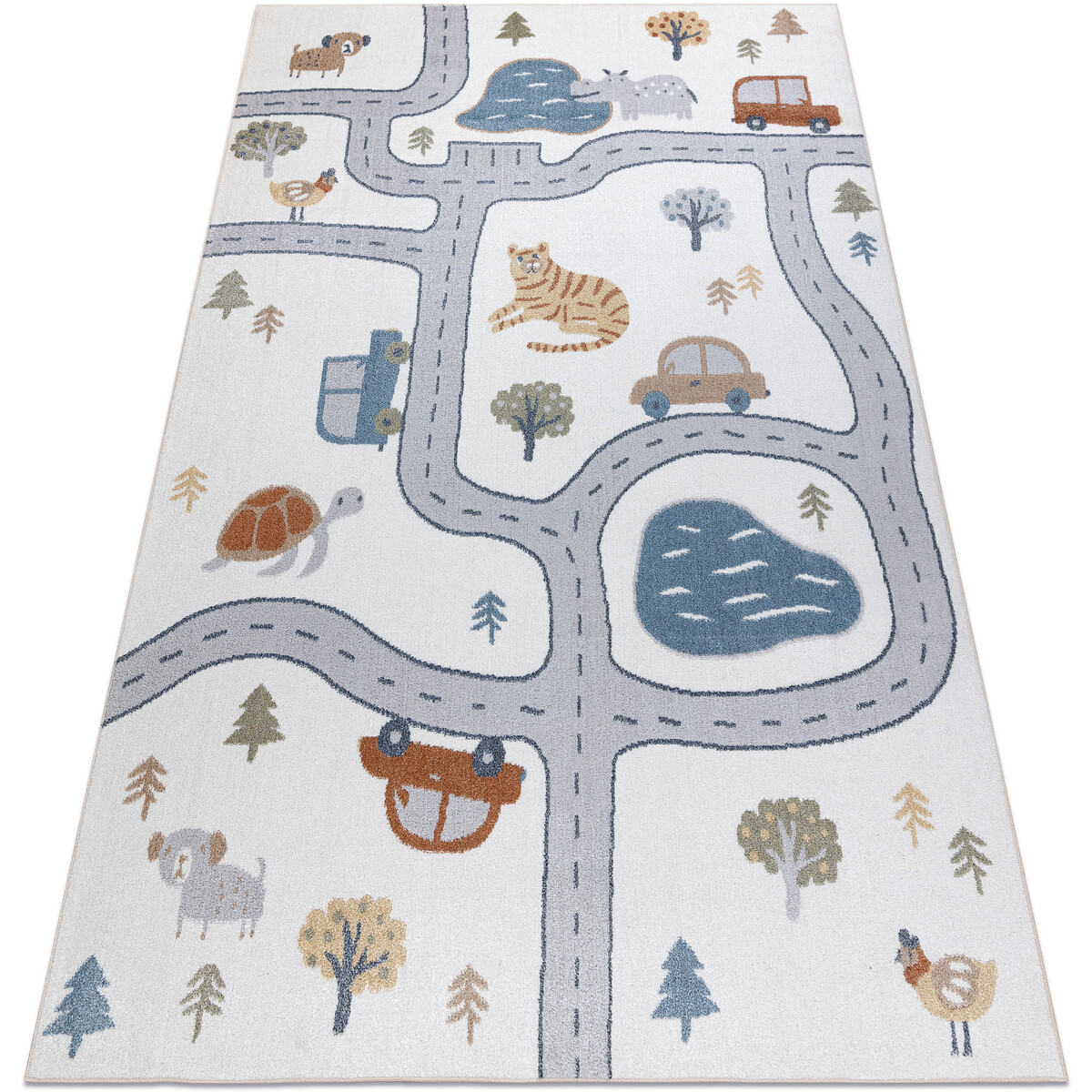 Rugsx  Koberec BONO 8283 ulice, zvířata krémová / 80x150 cm  Béžová
