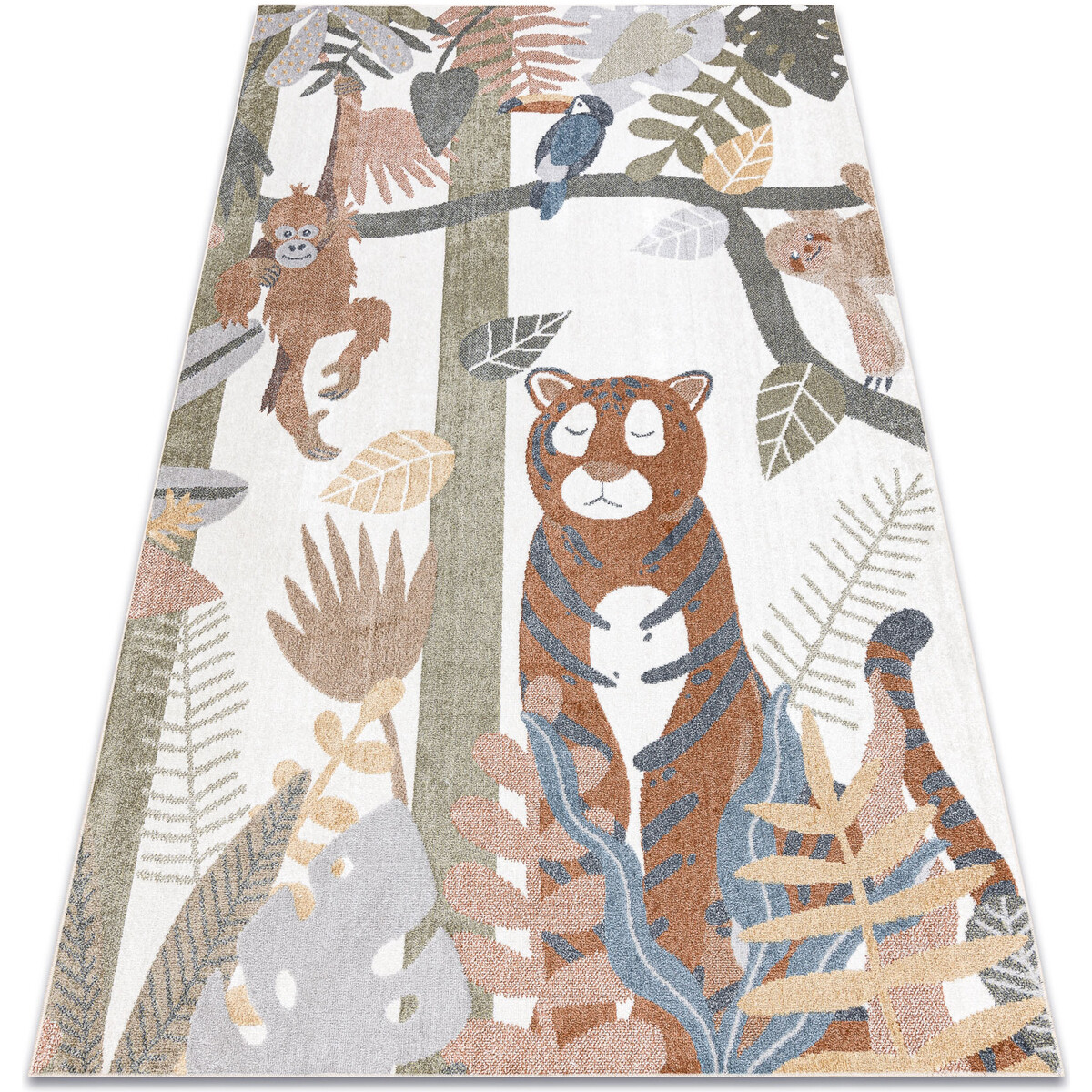 Rugsx  Koberec BONO 8426 Jungle, divoká zvířata krémo 160x220 cm  Béžová
