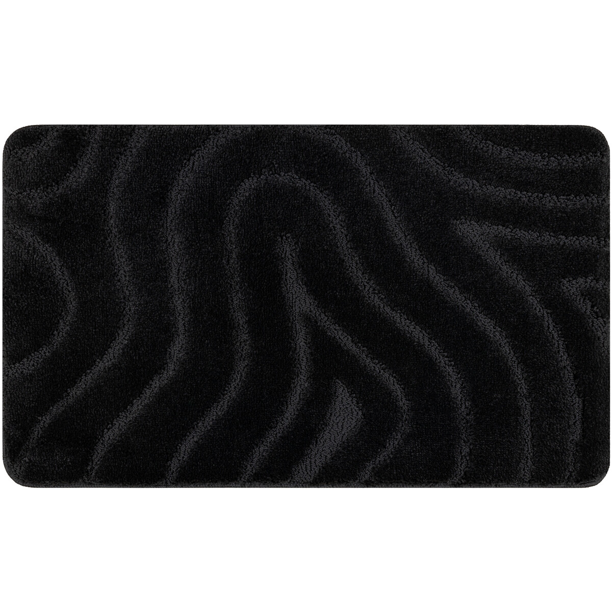 Rugsx  Koupelnový koberec SUPREME WAVES, vlny, protisklu 50x80 cm  Černá