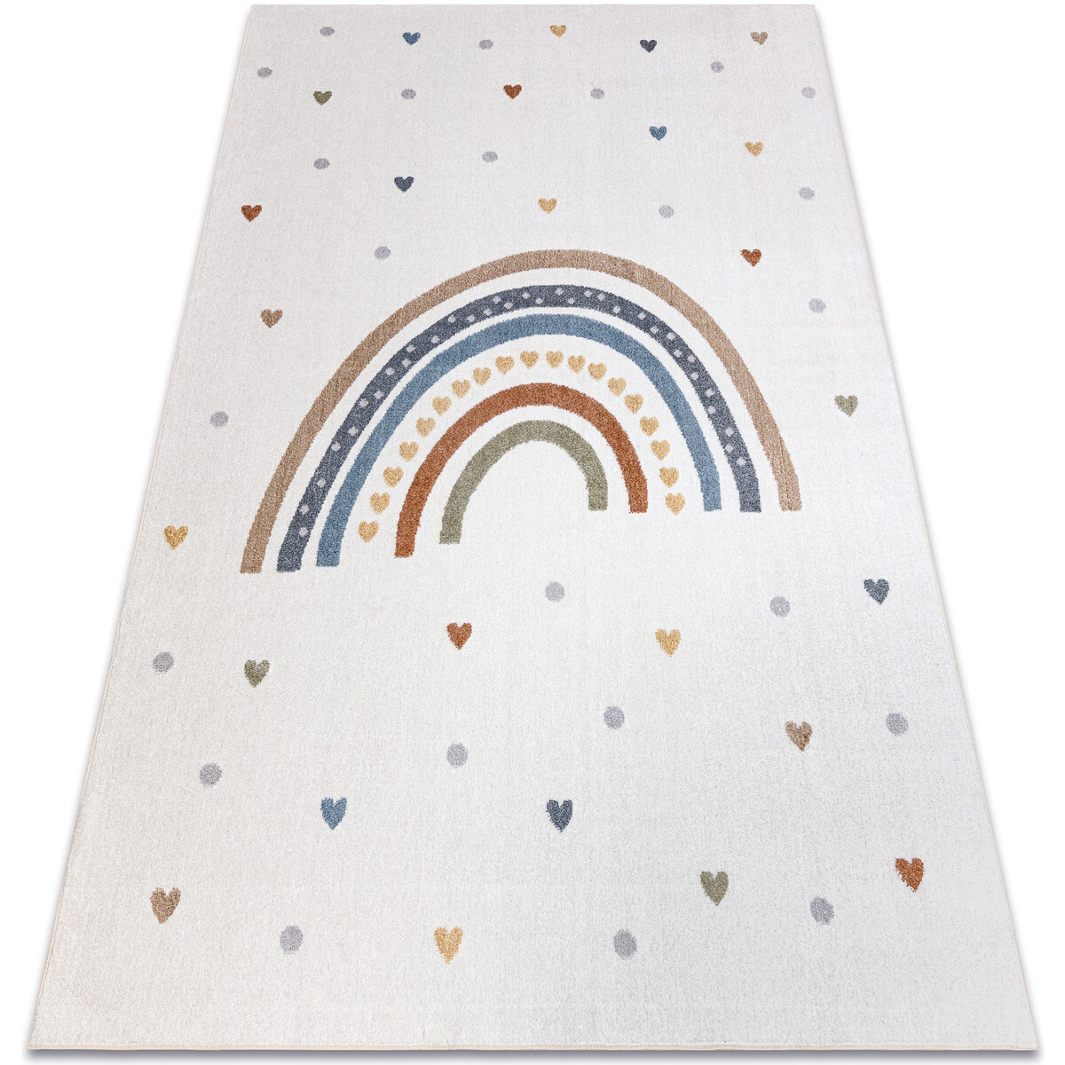 Rugsx  Koberec BONO 8302 Duha, srdíčka krémová / 200x290 cm  Béžová