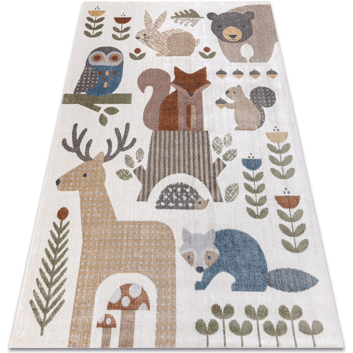 Rugsx  Koberec BONO 8425 Lesní zvířátka krémová / 180x270 cm  Béžová