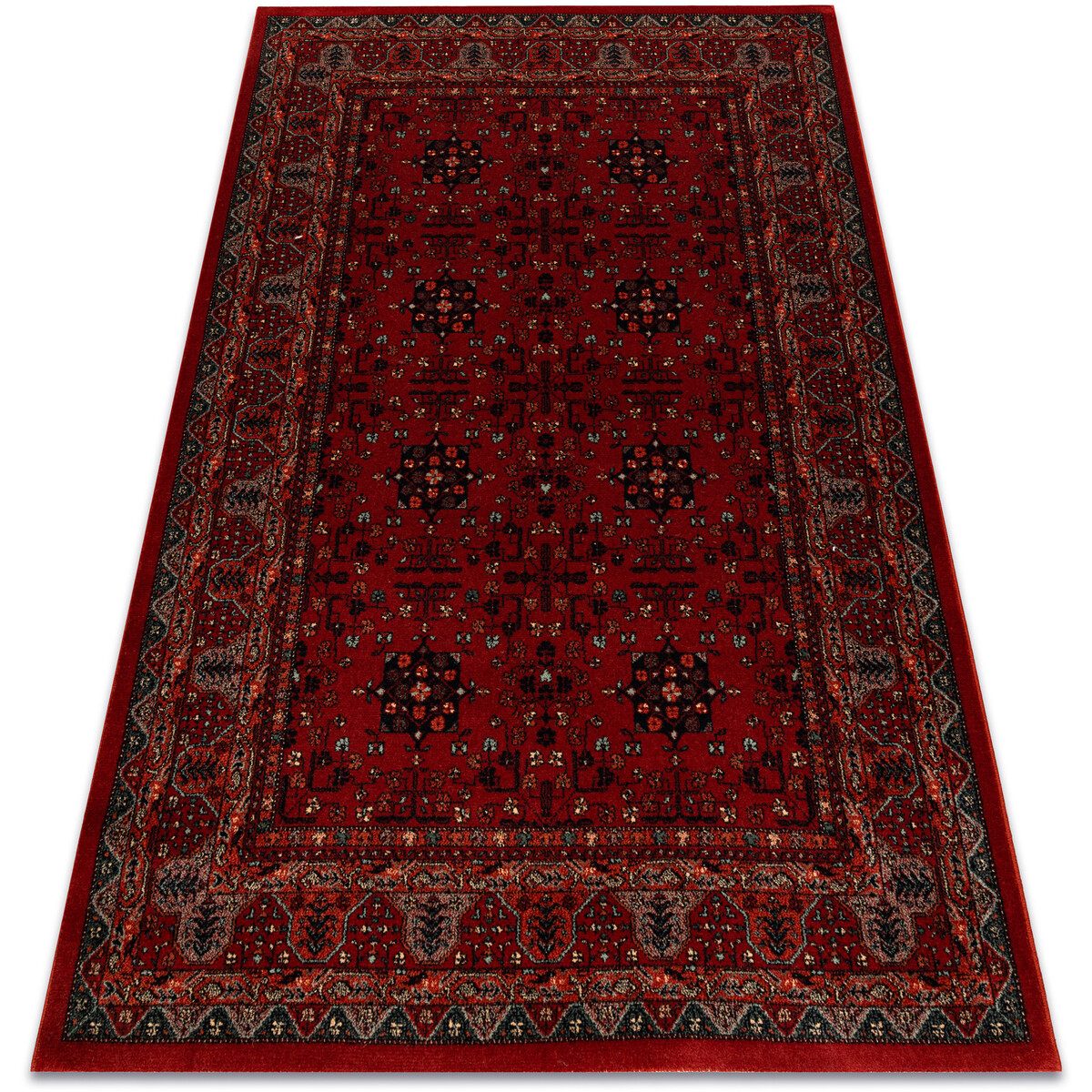 Rugsx  Koberec KASHQAI 4302 300 Květiny, rám bordó 120x170 cm  Bordó