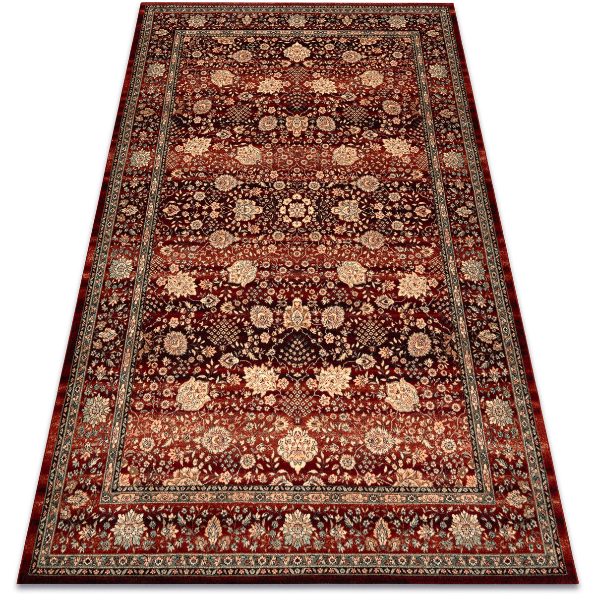 Rugsx  Koberec KASHQAI 4365 300 Květiny, rám bordó 160x240 cm  Bordó