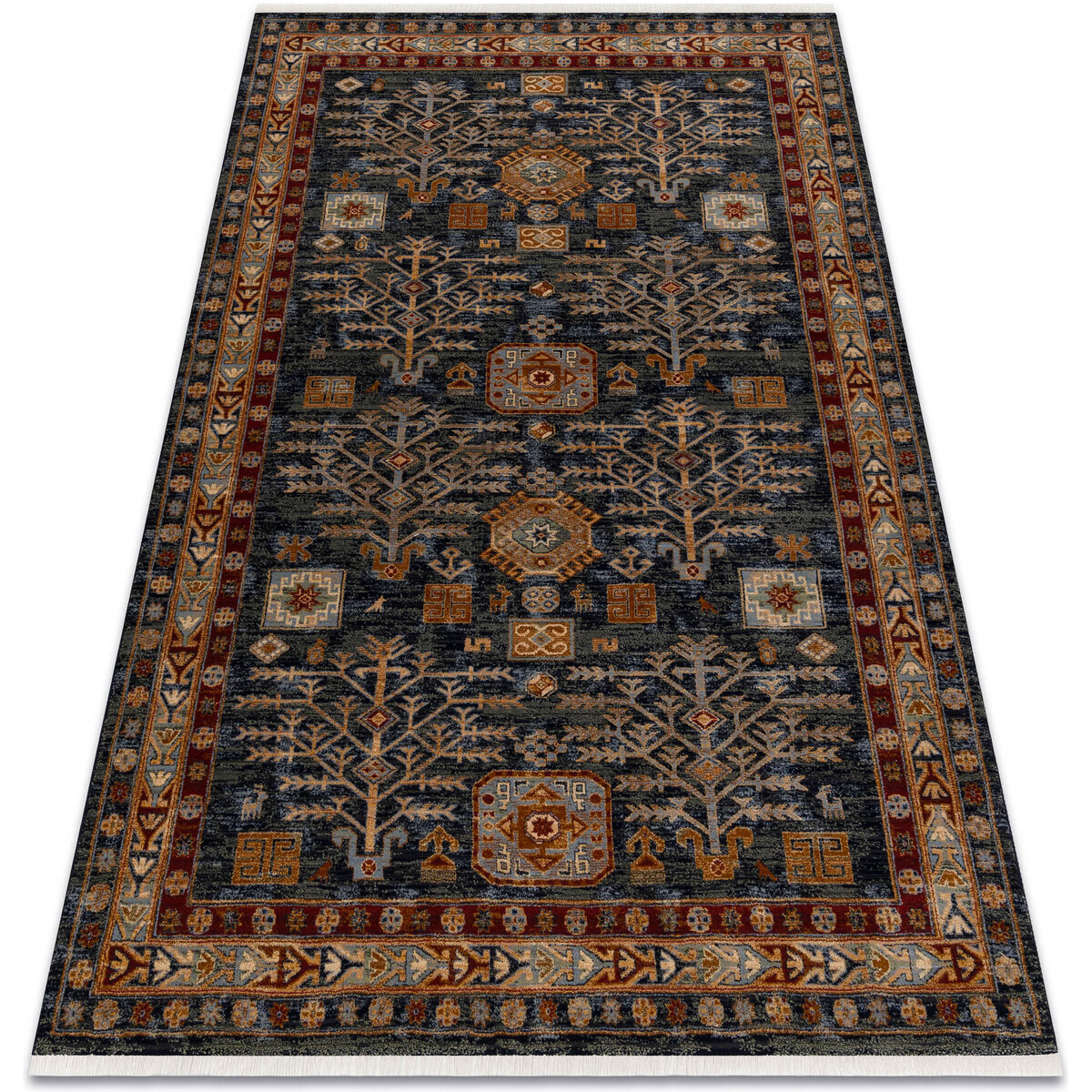 Rugsx  Koberec Wool KESHAN Rám oriental 6174/53511 tmavĠ200x290 cm  Modrá