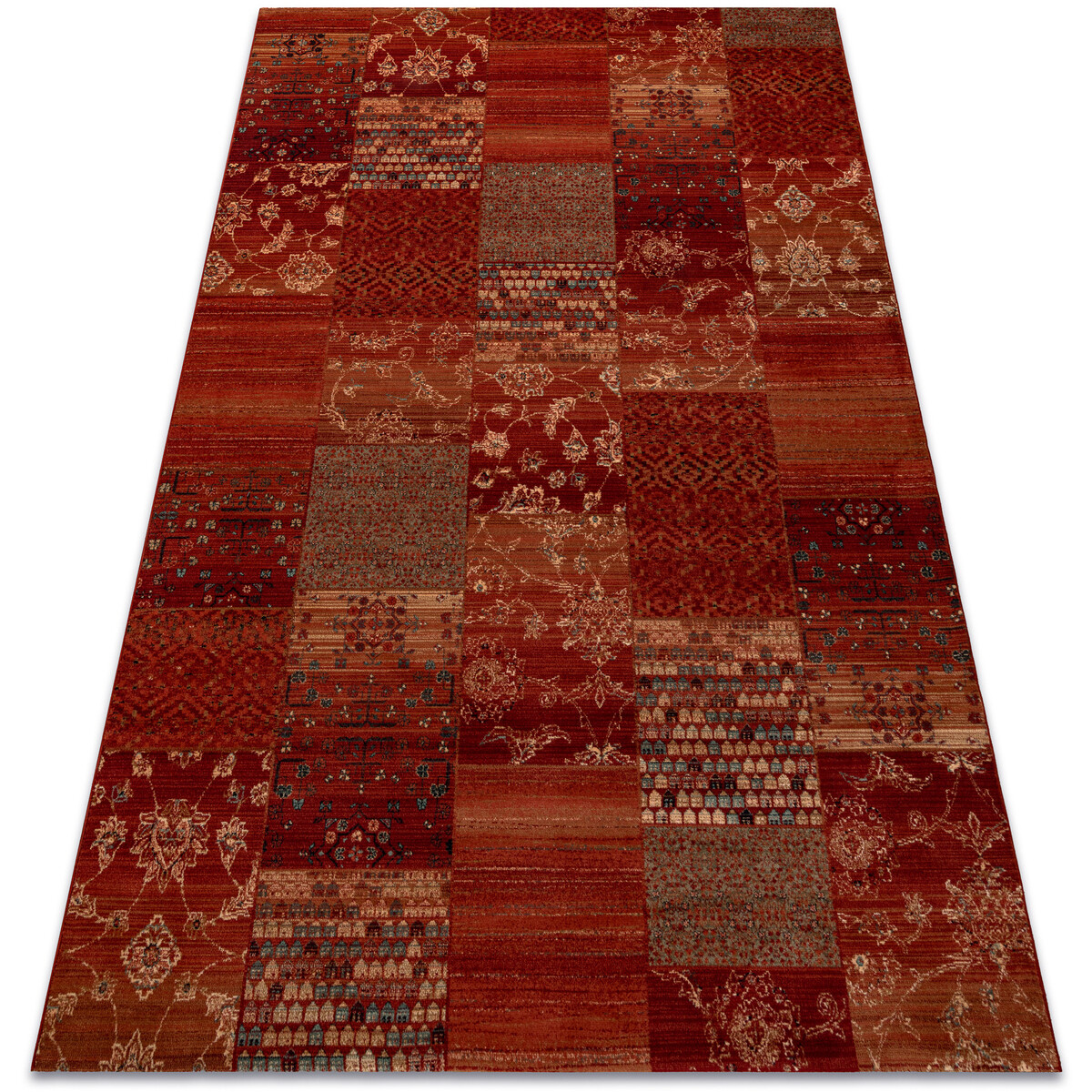 Rugsx  Koberec KASHQAI 4327 300 Patchwork bordó 80x160 cm  Bordó