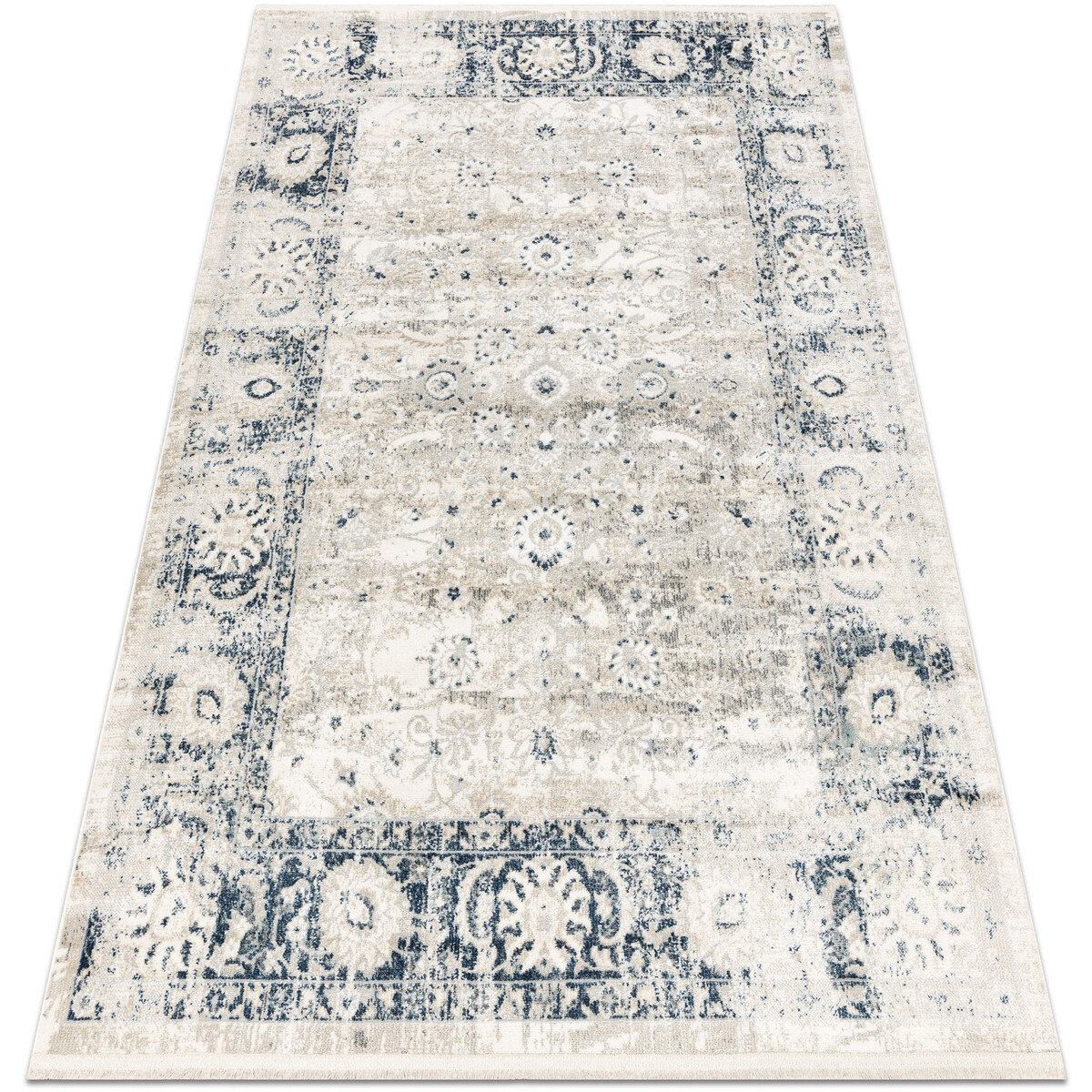 Rugsx  DISTIN 0843A bílý / tmavě modrá / 160x230 cm  Modrá