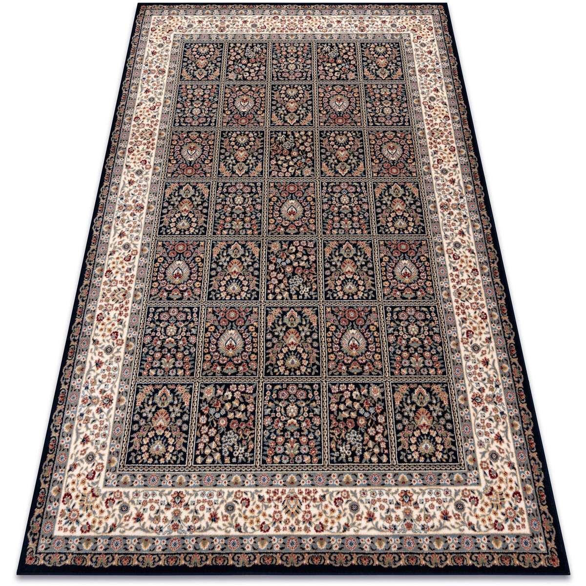 Rugsx  Koberec Vlna NAIN Květiny, rám 1181/51011 tmavě 200x300 cm  Modrá