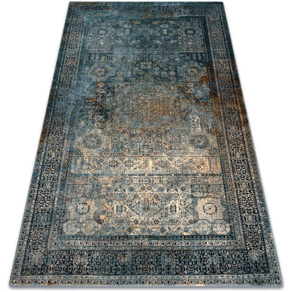 Rugsx  Vlněný koberec OMEGA Mamluk Vintage, růžice tm 300x400 cm  Modrá