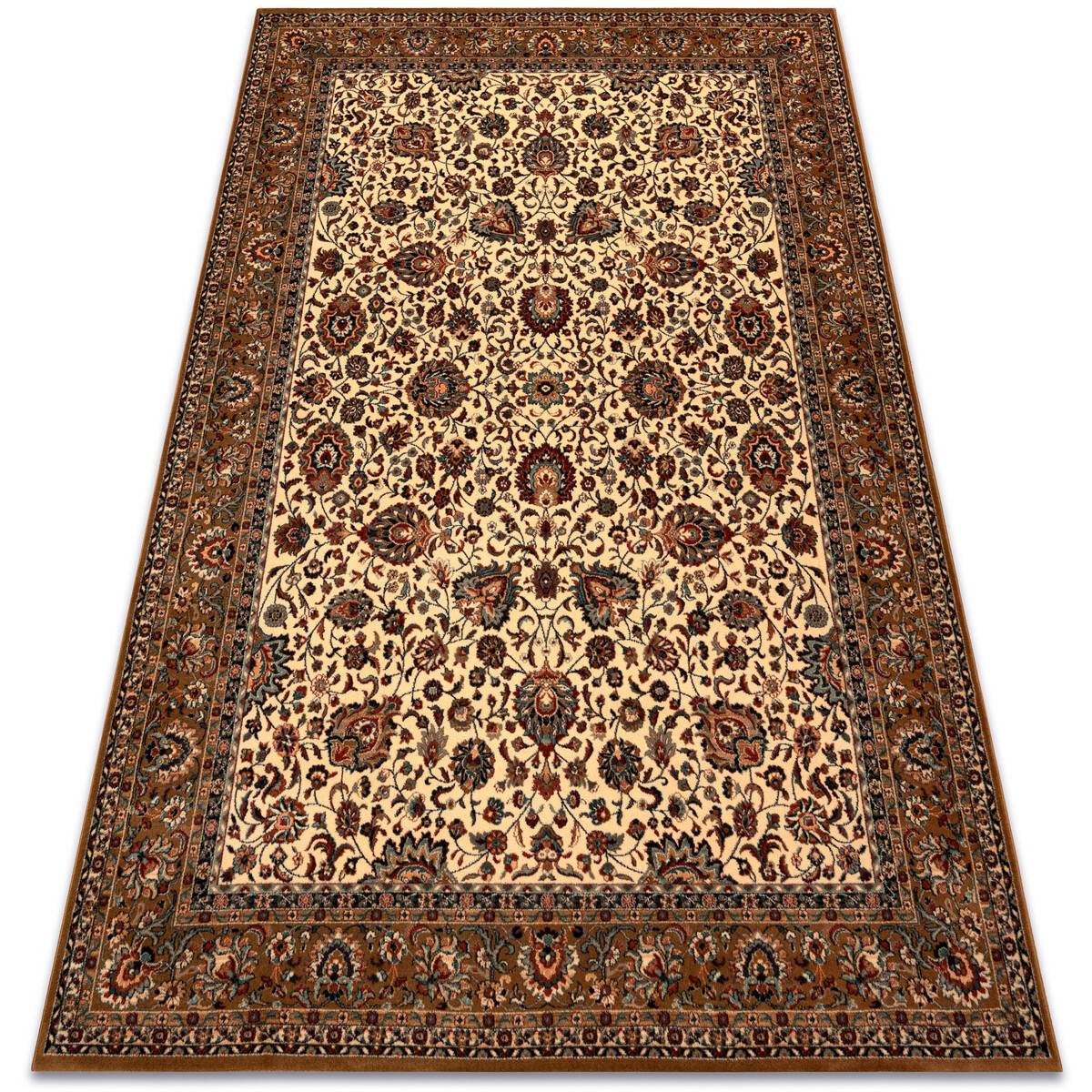 Rugsx  Koberec KASHQAI 4362 103 Květiny, rám béžový 80x160 cm  Béžová