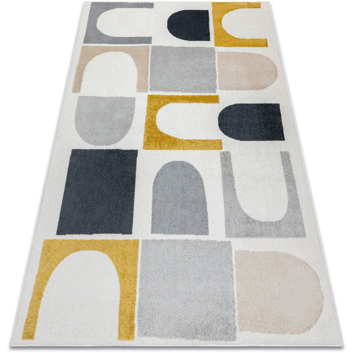 Rugsx  Koberec FUSION 0213 bílá / žlutá - 140x190 cm  Bílá